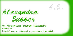 alexandra supper business card